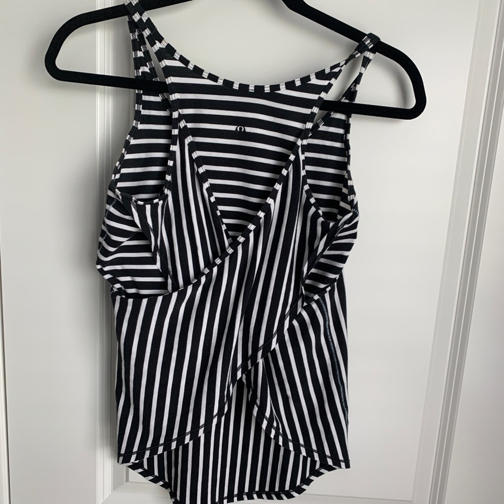 Lululemon striped tank, cross cross back
